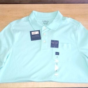 NWT Croft & Barrow Men's Classic Polo Shirt,Sz L, Blue Tint